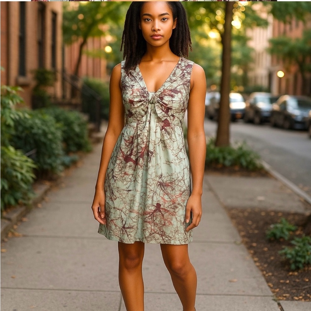 Ted Baker Green Ruched Tie Front Sundress